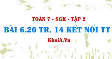 Bài 6.20 trang 14 Toán 7 Kết nối tri thức Tập 2